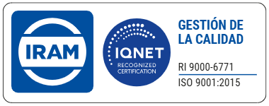 Sello de certificación ISO 9001:2015 emitido por IRAM e IQNet